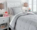 Ashley Hartlen Gray+White Casual Twin Comforter Set Q900001T - as Pic