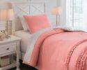 Ashley Avaleigh Pink+White+Gray Contemporary Twin Comforter Set Q702001T - as Pic