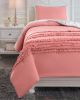 Ashley Avaleigh Pink+White+Gray Contemporary Twin Comforter Set Q702001T - as Pic