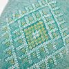 Moroccan Handwoven Cactus Silk Lumbar Pillow 14 x 36 Embroidered cushion - Pine Green