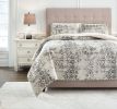 Ashley Addey Charcoal+Bone Casual Queen Comforter Set Q716003Q - as Pic