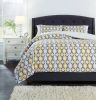 Ashley Mato Gray+Yellow+White Contemporary 3-Piece Queen Comforter Set Q763003Q - as Pic