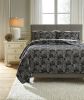 Ashley Jabesh Black Contemporary 3-Piece Queen Quilt Set Q365033Q - as Pic