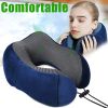 U Shaped Memory Foam Neck Pillows Soft Slow Rebound Space Travel Pillow Massage Sleeping Airplane Pillow Neck Cervical Bedding - Upgrade B Light Blue