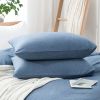 100% Washed Cotton Duvet Cover Set, Durable Fade-Resistant Natural Bedding Set (No Comforter) - Denim Blue - King