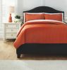 Ashley Raleda Orange Contemporary 3-Piece King Coverlet Set Q496003K - as Pic