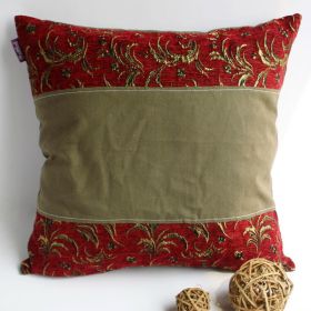 Onitiva - [Pretty] Linen Stylish Patch Work Pillow Cushion Floor Cushion (19.7 by 19.7 inches)