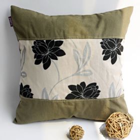 Onitiva - [Realm Of Flowers] Linen Patch Work Pillow Cushion Floor Cushion (19.7 by 19.7 inches)