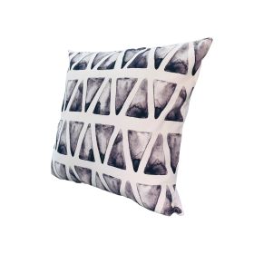 20 x 20 Modern Square Cotton Accent Throw Pillow, Triangular Pattern, Gray, White