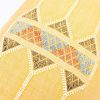 Moroccan Handwoven Cactus Silk Lumbar Pillow 14 x 36 Embroidered cushion - Yellow Canary