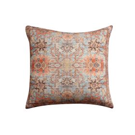 Gib 18 x 18 Handcrafted Square Cotton Accent Throw Pillow, Ornate Vintage Floral Pattern, Multicolor