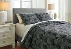 Ashley Jabesh Black Contemporary 3-Piece Queen Quilt Set Q365033Q - as Pic