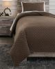 Ryter Twin Coverlet Set Q722001T Brown Casual youth top of bed - as Pic