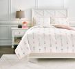 Ashley Lexann Pink+White+Gray Casual Full Comforter Set Q901003F - as Pic