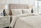 Ashley Hesper Bone Contemporary King Coverlet Set Q717013K - as Pic