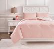 Ashley Lexann Pink+White+Gray Casual Full Comforter Set Q901003F - as Pic