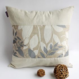 Onitiva - [Leisure Moment] Linen Patch Work Pillow Cushion Floor Cushion (19.7 by 19.7 inches)