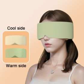 Silk Cotton Padded Eye Full Cover Block Light Blindfold Double Face Warm Cold Sleeping Masks For Women Soft And Comfortable Blindfold For Travelling (Color: Green)