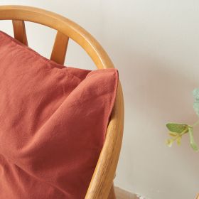 Retro Pure Color Washed Cotton Pillow (Option: Rust Orange-30x50cm set)