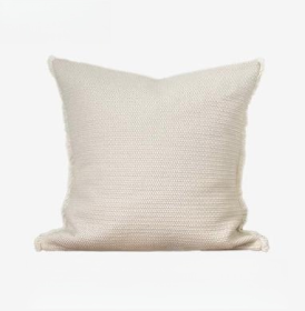 Home Cotton And Hemp Quiet Wind Pillowcase (Option: Cream-50x50c m)