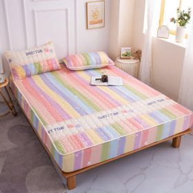 Cotton Covered Anti Slip Cartoon Bedspread (Option: Rainbow Peach-180x220cm)