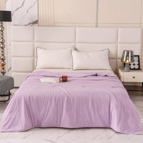 Cool Silk Ice Cream Summer Quilt Pure Color Ice Silk Airable Cover (Option: Hibiscus Purple-150 âˆšÃ³ 200cm)