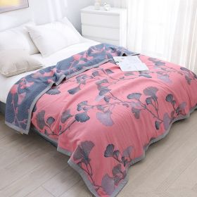 Eight Layers Cotton Gauze Towelling Quilt Cotton Air Conditioning Cover Blanket (Option: Pink-150cmx200cm)