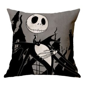 Linen Skull Halloween Pillow Cover (Option: 45x45cm-A13)