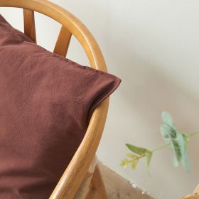 Retro Pure Color Washed Cotton Pillow (Option: Truffle Brown-30x50cm set)