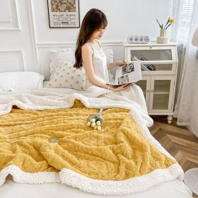 Tuff Down Blanket Lamb Wool Thickened (Option: Yellow-150x200cm)