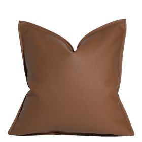 Nordic Style Solid Leather Living Room Sofa Pillow Bed Waist Support (Option: Toffee-45x45 with core)