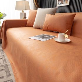 Anti Cat Scratch All-weather Universal Non Stick Wool Technology Cloth Sofa Cover (Option: Orange-210x230cm)