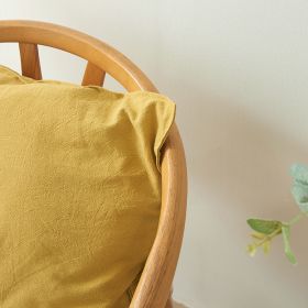 Retro Pure Color Washed Cotton Pillow (Option: Waxed Yellow-30x50cm set)