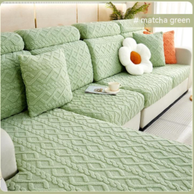 Stretch Slipcover And Fleece Slipcover Cover (Option: Matcha green-Pillowcase)