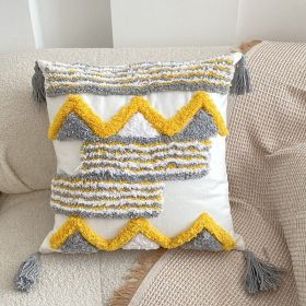 Nordic Ins Bohemian Tufted Pentagram Pillow (Option: Gray Bridge-Pillowcase)