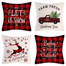 Home Decoration Christmas Pillow Cover Four-piece Set (Option: Style 40-45x45cm)