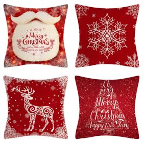 Home Decoration Christmas Pillow Cover Four-piece Set (Option: Style 16-45x45cm)