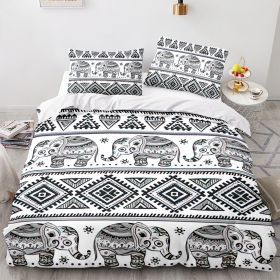 Elephant Series Three-piece Quilt Cover (Option: Style 1-140x200cm)