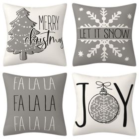 Home Decoration Christmas Pillow Cover Four-piece Set (Option: Style 46-45x45cm)