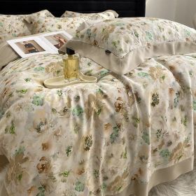 Lyocell Fiber Four-piece Plant Flower Quilt Cover (Option: Xuhan-1.8m)