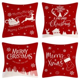 Home Decoration Christmas Pillow Cover Four-piece Set (Option: Style 48-45x45cm)