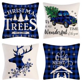 Home Decoration Christmas Pillow Cover Four-piece Set (Option: Style 10-45x45cm)