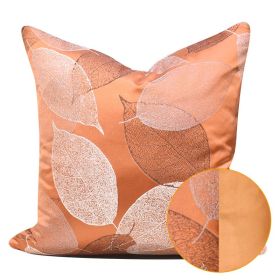 Light Luxury Orange Khaki Club Pillow (Option: 45x45cmPillowcase-Orange AB Without Rolling Edge)