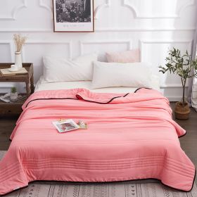 Pure Color Washed Air Conditioner Summer Cooling Thin Single Double Washable Quilt (Option: Watermelon Red-100x150cm)