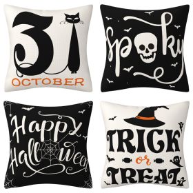 Halloween Pillow Cover Home Decoration Linen Cushion (Option: Set-45x45cm)