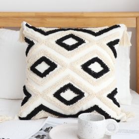 Bohemian Line Tufting Pillow Cover Simple Prismatic (Option: 4 Style-45x45cm With Core)