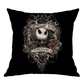 Linen Skull Halloween Pillow Cover (Option: 45x45cm-A16)