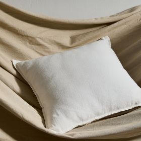 Pure Cotton And Linen Linen Solid Color Pillow Simple Modern (Option: 55x55cm With Core-Beige)