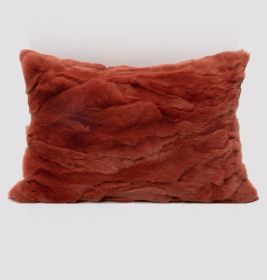 Modern Simple And Light Luxury Rust Red Crystal Cushion Pillow (Option: red waist pillow-30x50cm with core)