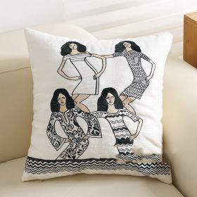 House Silent Wind Sofa Pillow Cases Modern Simple And Light Luxury (Option: 45x45cm Girls-Pillow Case And Pillow Core)